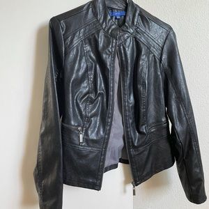 Faux Leather Fitted Jacket